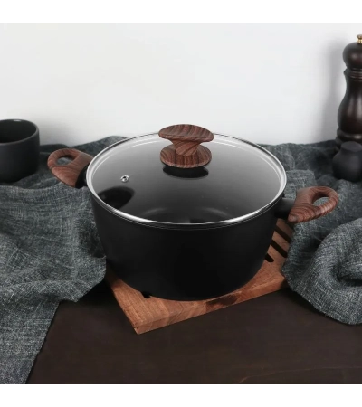 Black&Wood aluminium casserole with non-stick coating » Online Shop » Pinti Inox