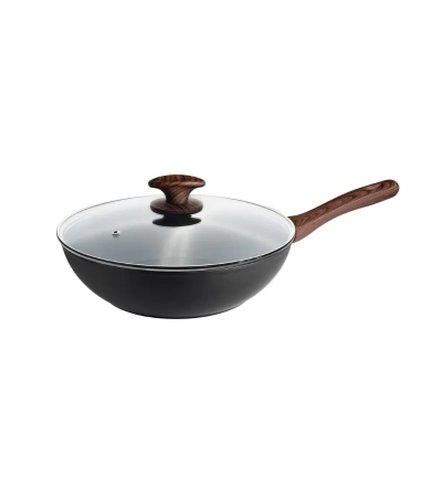 Wok Black&Wood in alluminio con rivestimento antiaderente » Vendita Online » Pinti Inox
