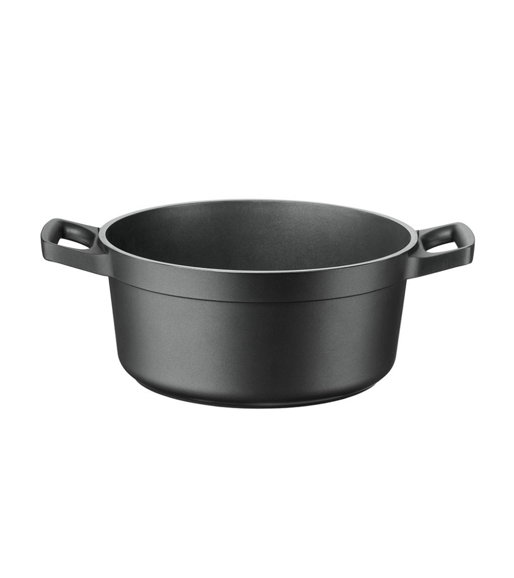 Casseruola INTIGNIS Greblon 36 Cm 12 Litri, Antiaderente In Alluminio Pressofuso, Compatibile Induzione, Maniglie In Silicone Rimovibili, Adatta A Tutti I Piani Cottura, Colore Nero