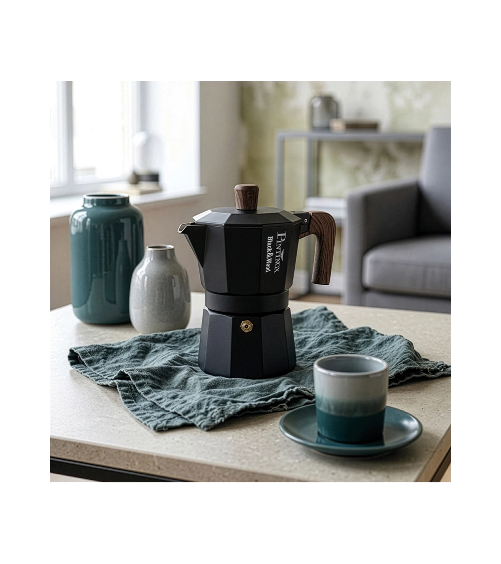 Aluminium Black&Wood Moka Pot» Online Shop » Pinti Inox