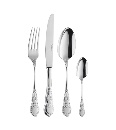 Posate da tavola Rose in acciaio 18/10 (16 o 24 pezzi) » Vendita Online » Pinti Inox
